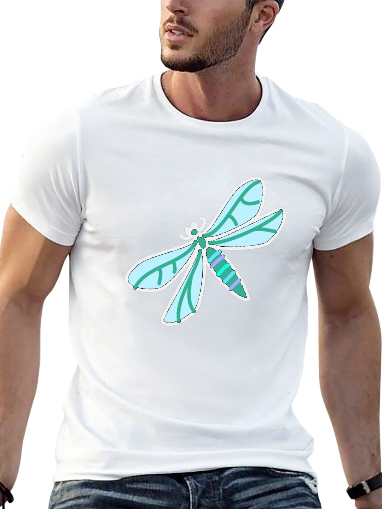 Black Dragonfly Graphic Tee - Stylish Black Cotton T-Shirt view 13