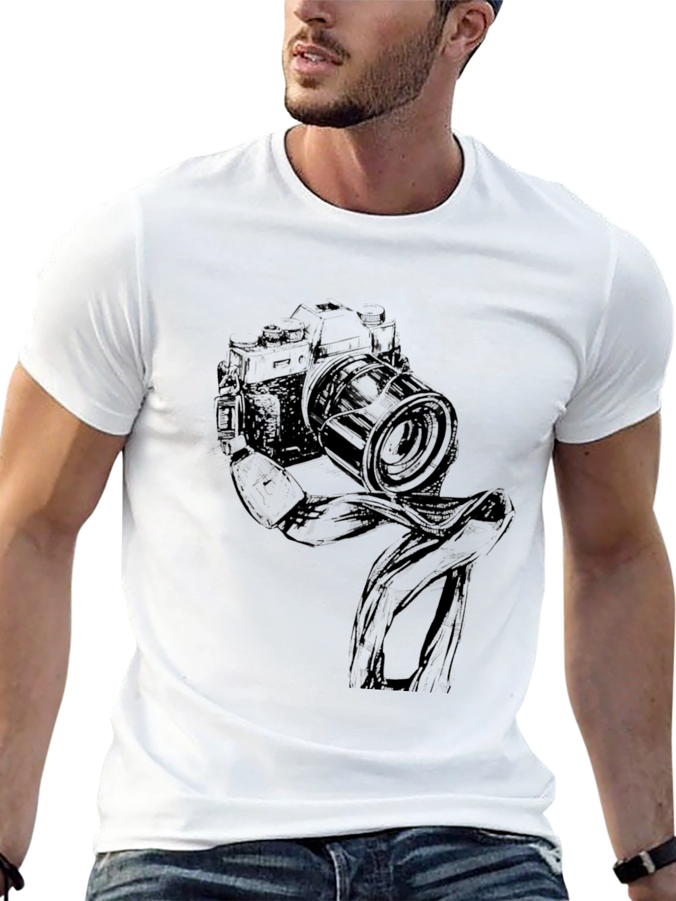 Black Camera Graphic Black T-Shirt view 13