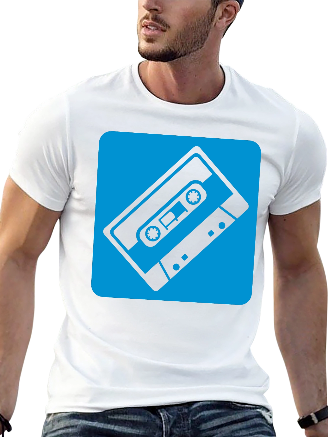 Black Retro Cassette Tape Graphic Tee - Classic Style! view 13