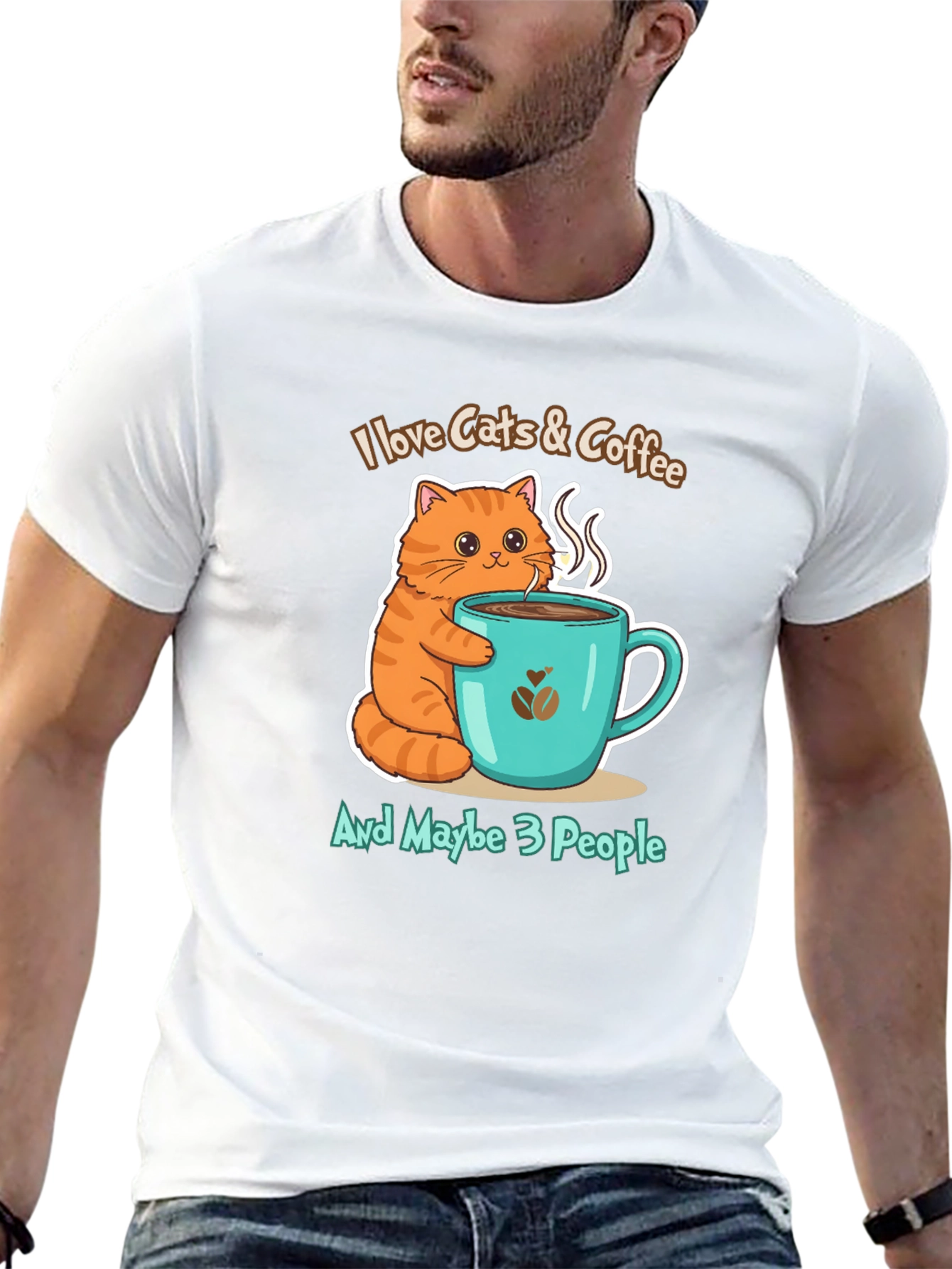 Black I Love Cats & Coffee T-Shirt view 13
