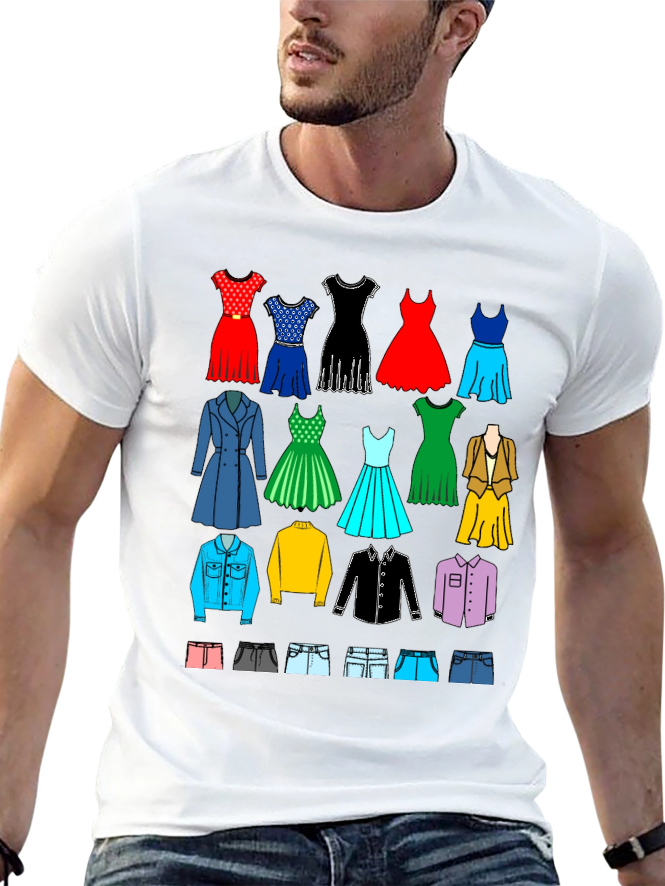 Black Apparel Collage Black T-Shirt view 13