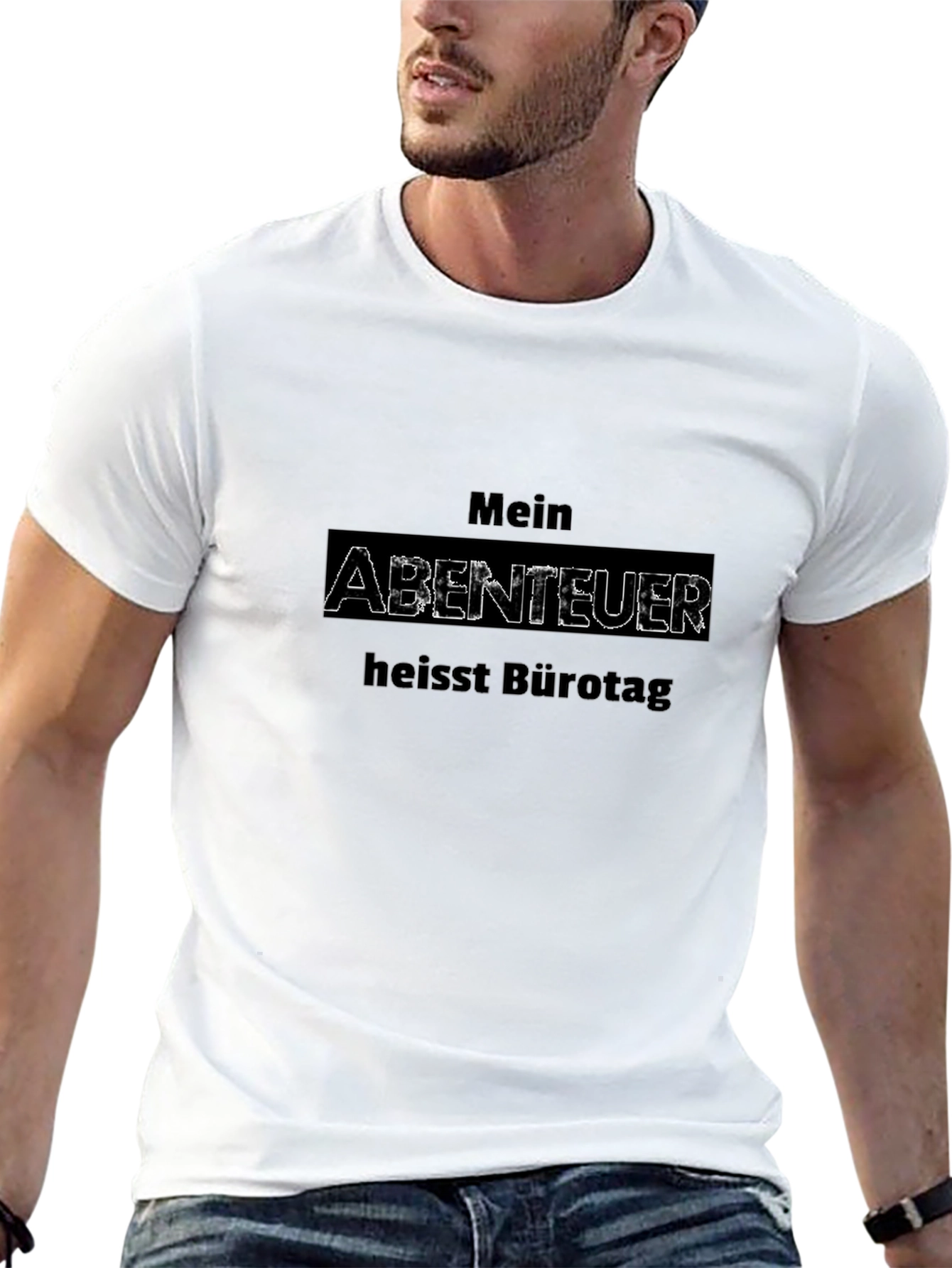 Black Mein Abenteuer Bürotag T-Shirt view 13