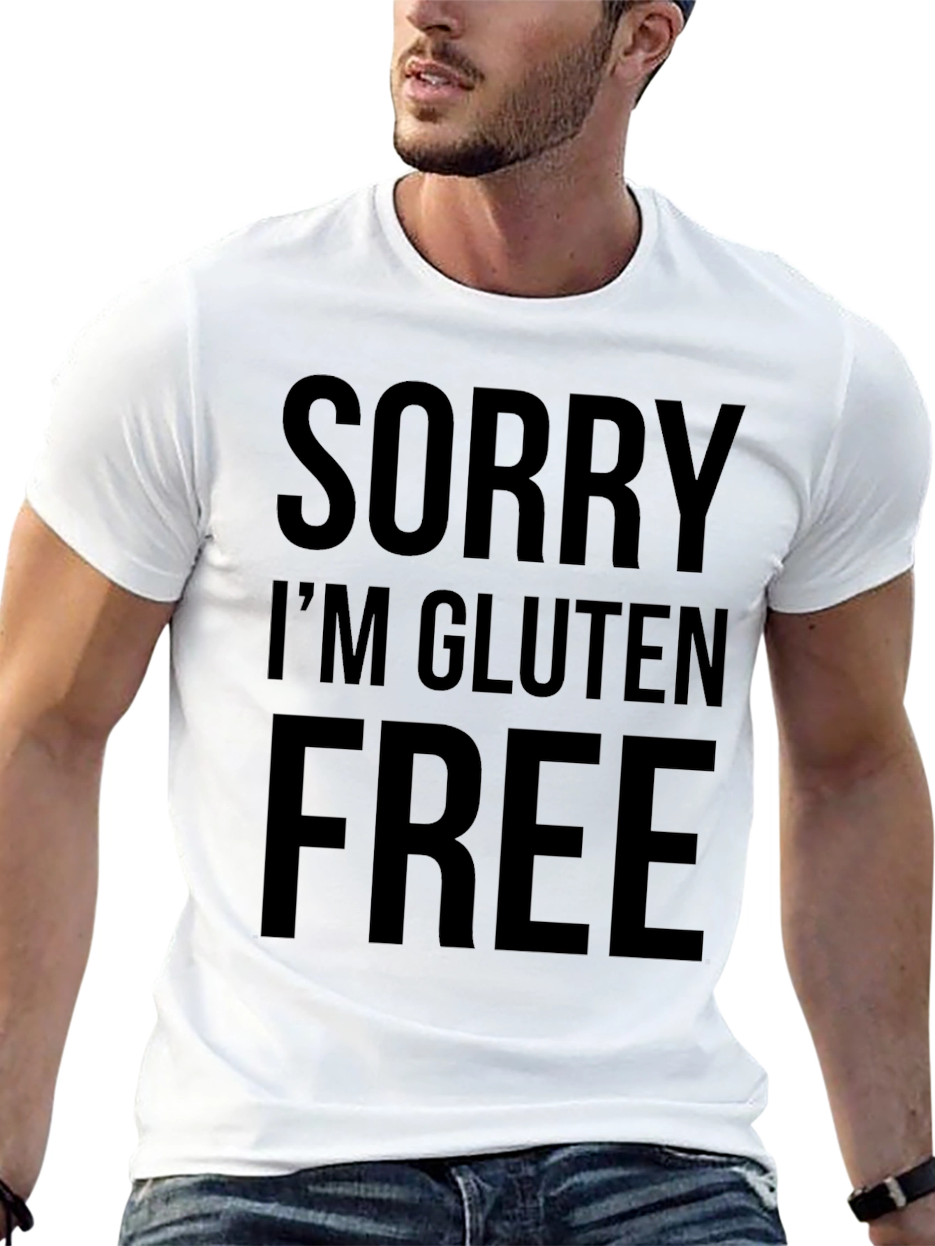 Black Sorry I'm Gluten Free Black T-Shirt view 13