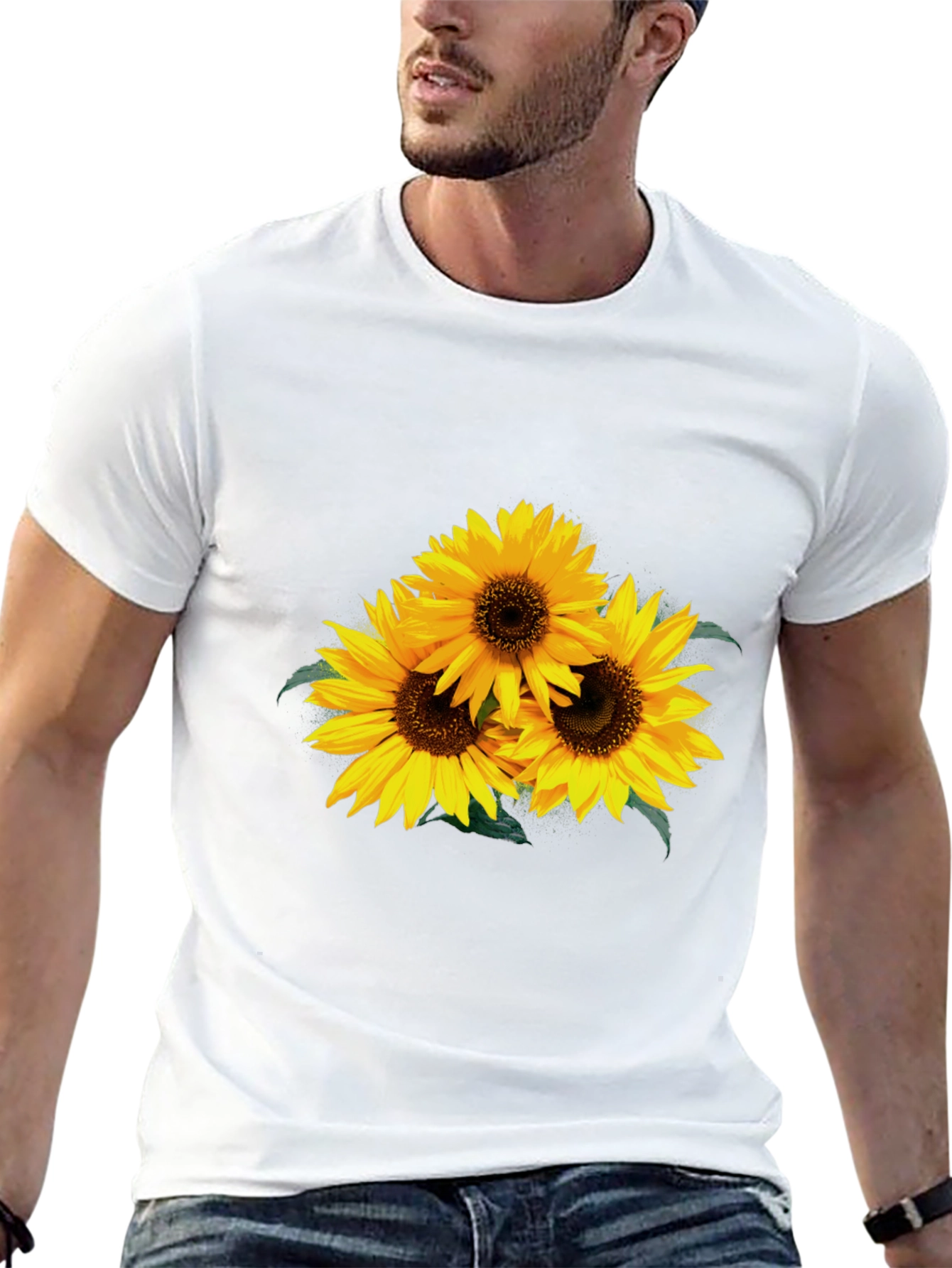 Black Sunflower Graphic Tee - Stylish Black T-Shirt view 13