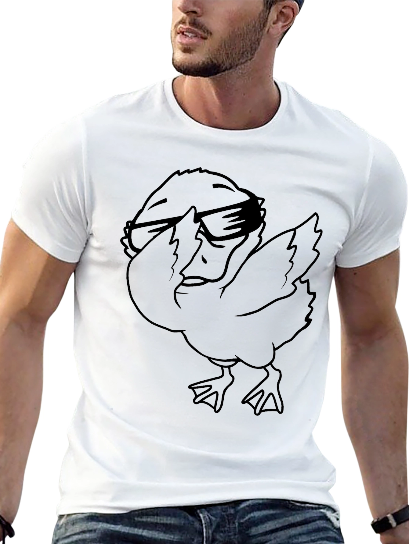 Black Dabbing Duck Graphic Tee - Cool and Funny view 13