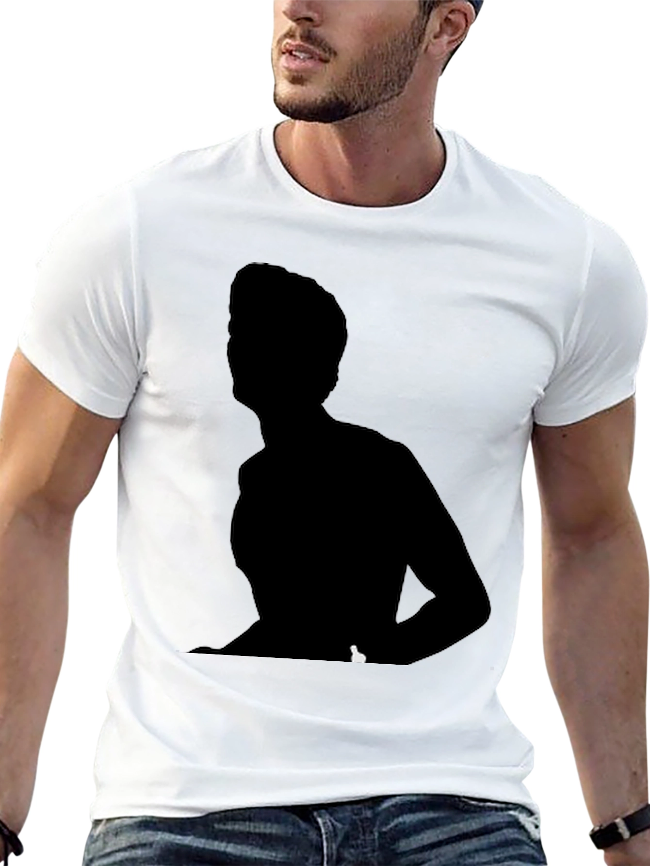 Black Silhouette Graphic Tee - Unisex Crew Neck T-Shirt view 13