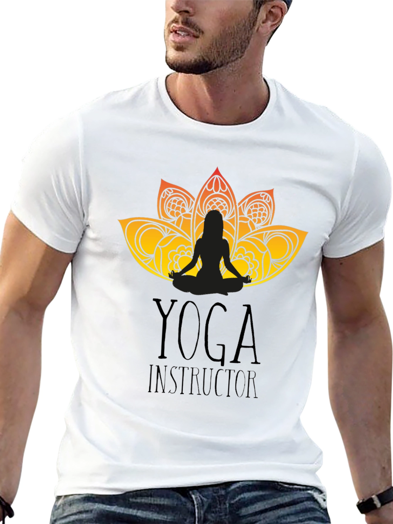 Black Yoga Instructor Graphic Black T-Shirt view 13