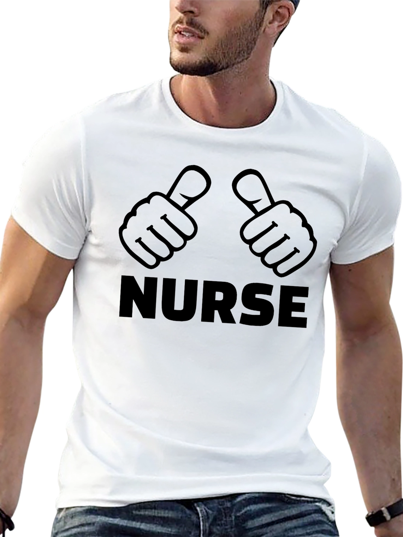 Nurse Thumbs Up Graphic T-Shirt - Medical Professional Apparel - 13