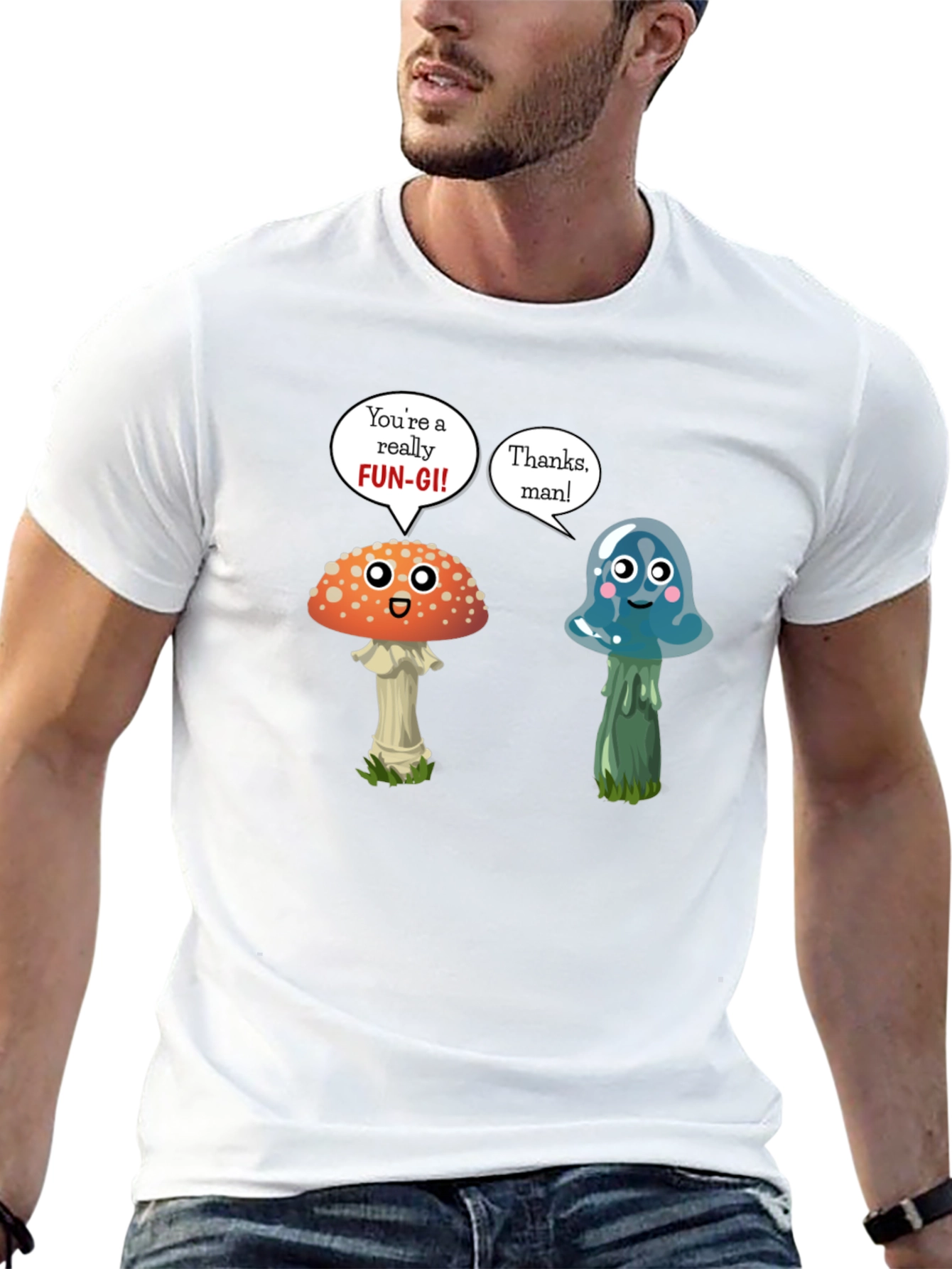 Black Funny Mushroom Pun T-Shirt view 13