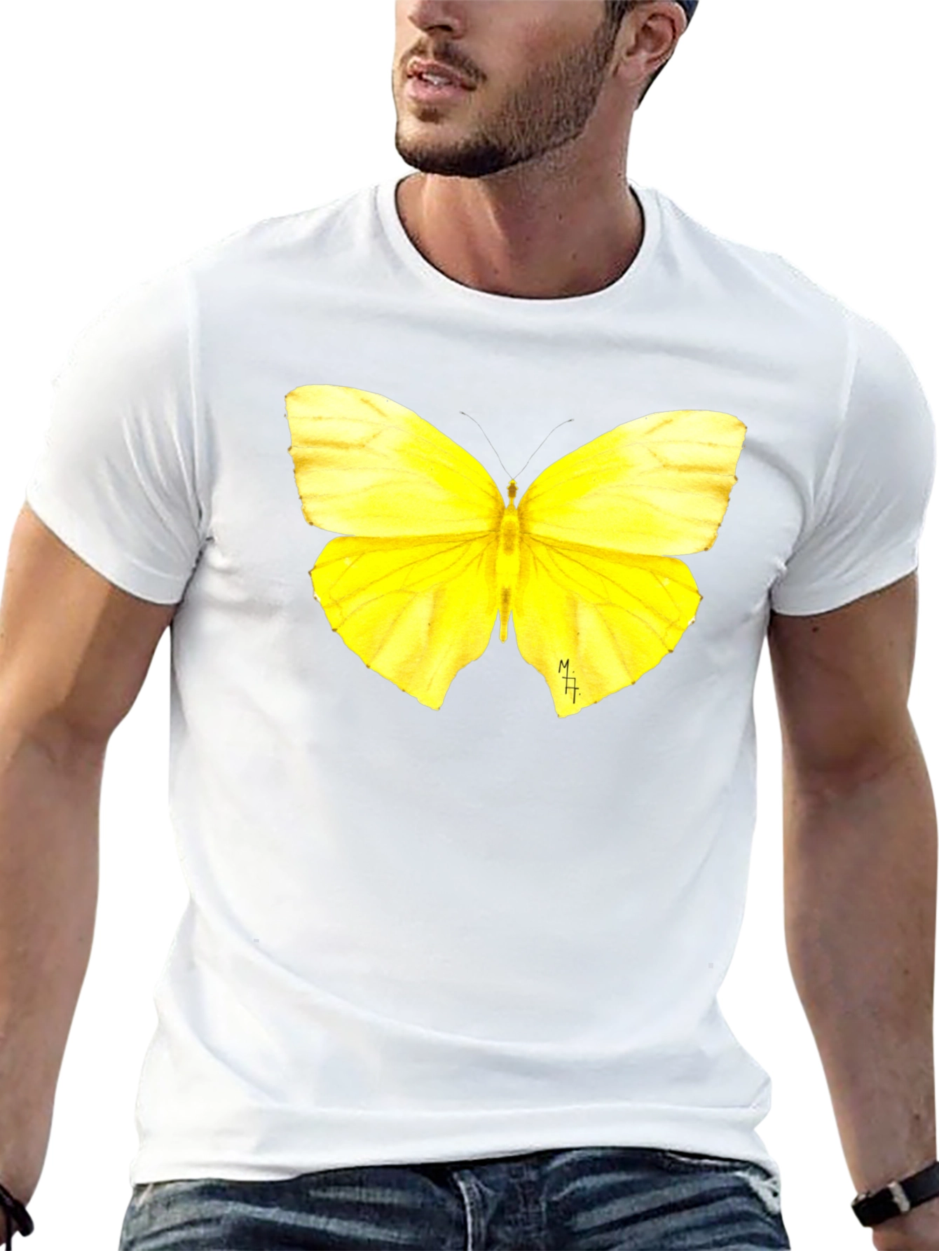 Black Butterfly Graphic Tee - Soft Black Cotton T-Shirt view 13