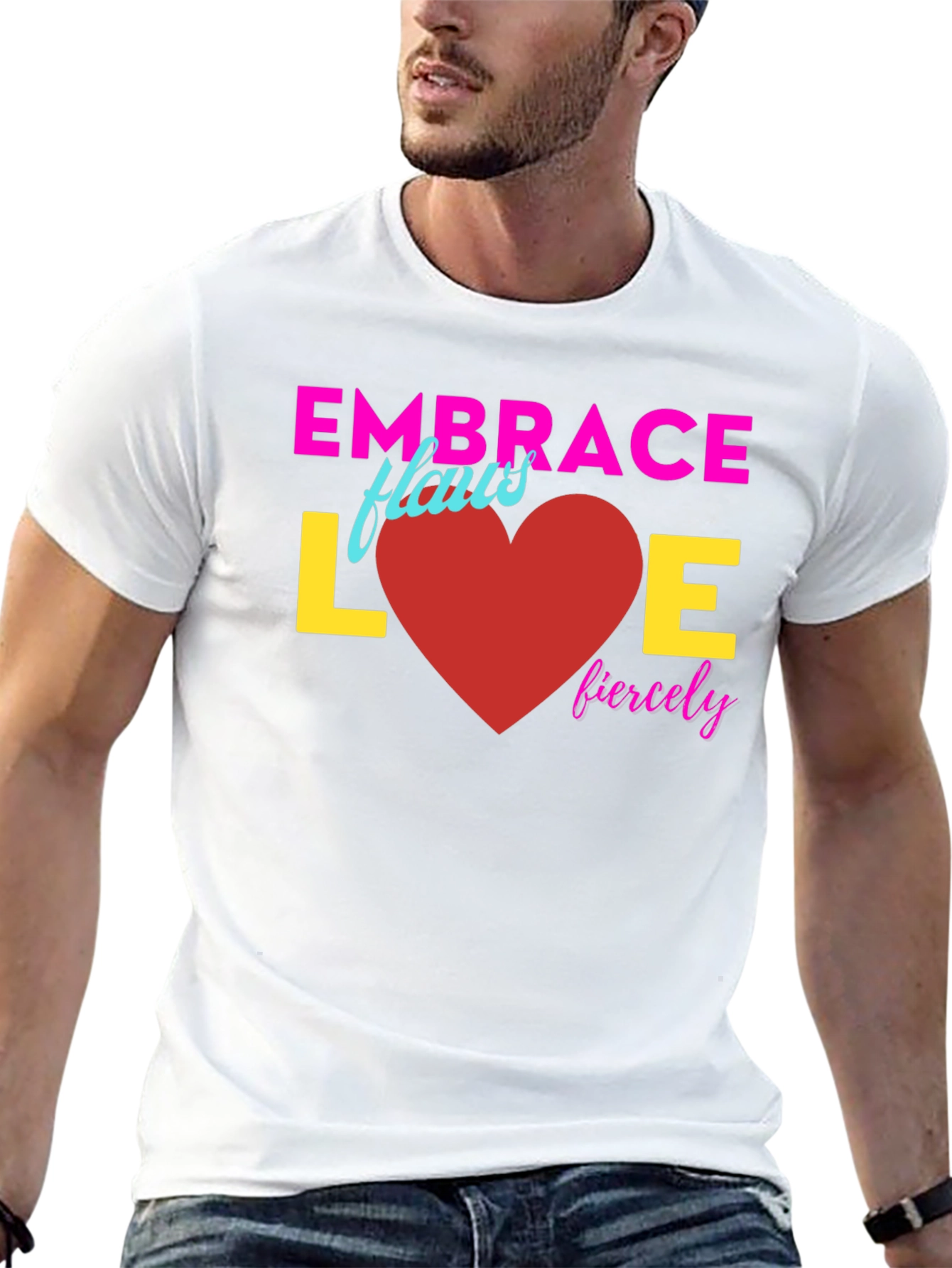 Black Embrace Love Fiercely T-Shirt view 13
