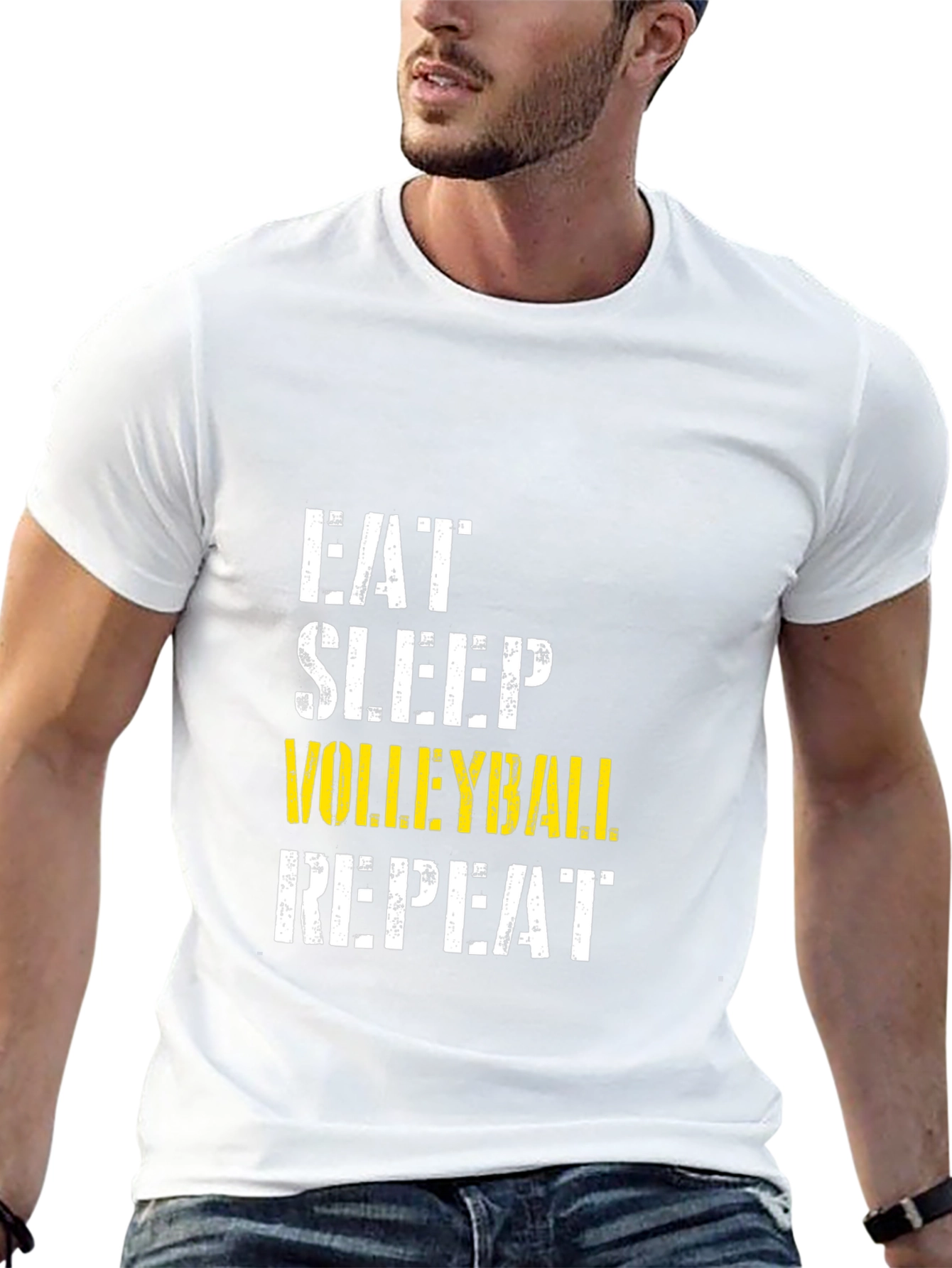 Black Eat Sleep Volleyball Repeat Black T-Shirt view 13