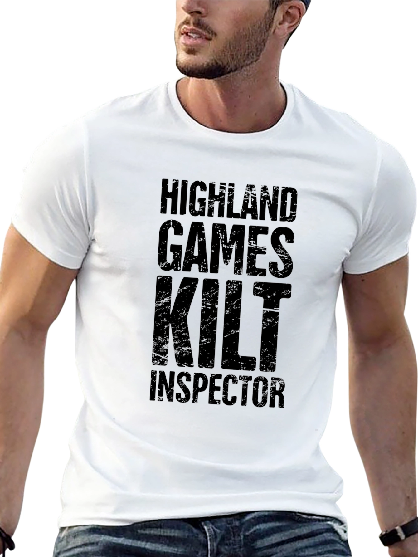 Black Highland Games Kilt Inspector Black T-Shirt view 13
