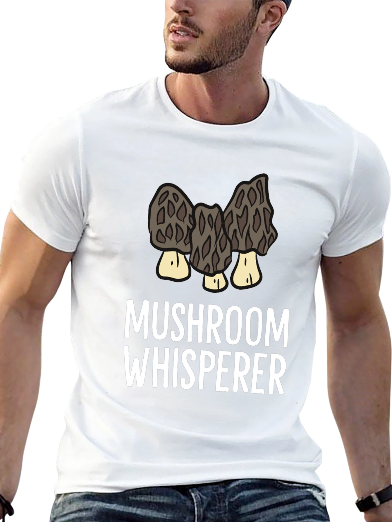 Black Mushroom Whisperer Graphic Tee - For Morel Hunters view 13