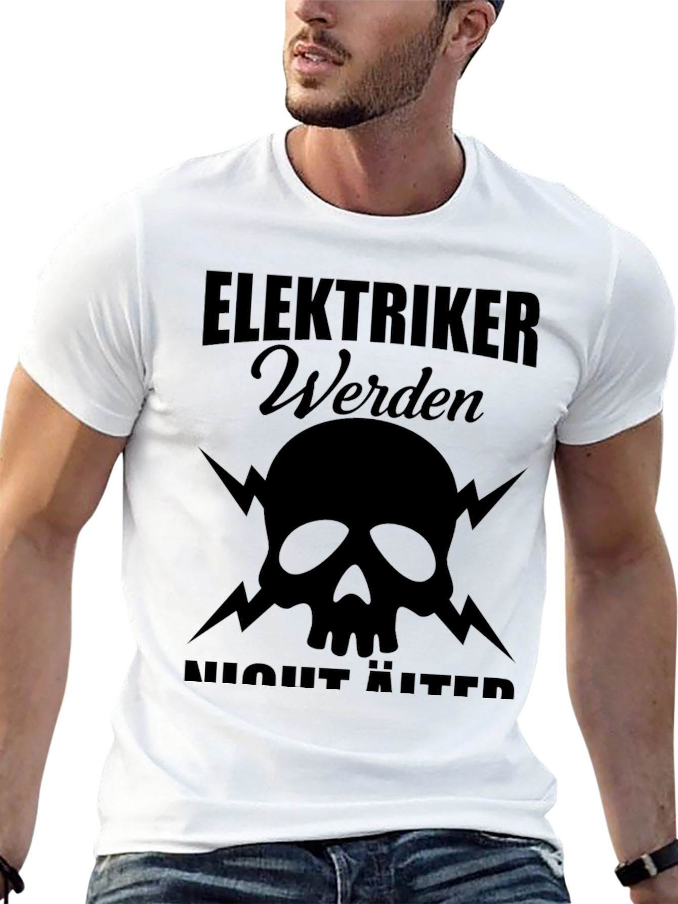 Black Elektriker Werden T-Shirt - Skull & Lightning Design view 13