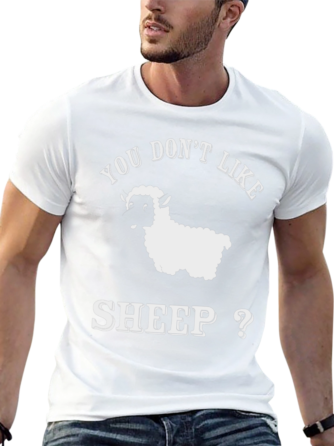 Black Funny Sheep T-Shirt - You Don't Like Sheep?  Cute Animal Tee view 13