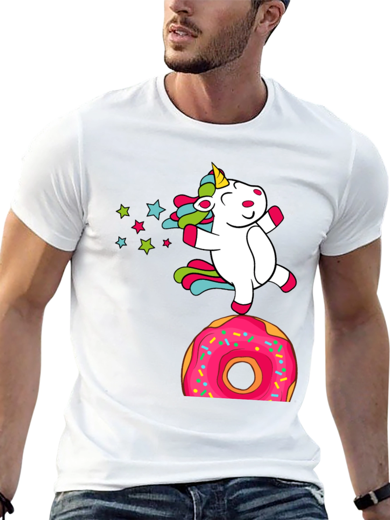 Black Unicorn Donut T-Shirt - Fun Novelty Tee view 13