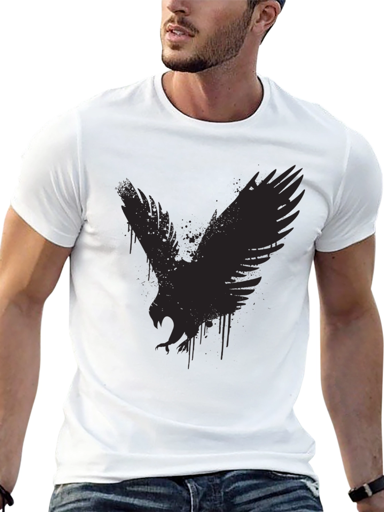 Black Black Eagle Graphic Tee - Men's Casual Shirt view 13