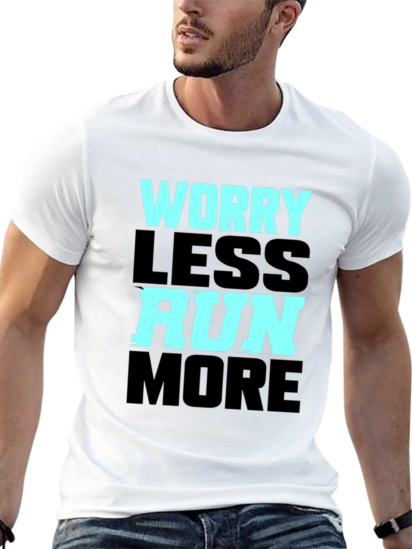 Worry Less Run More Graphic Tee - 13
