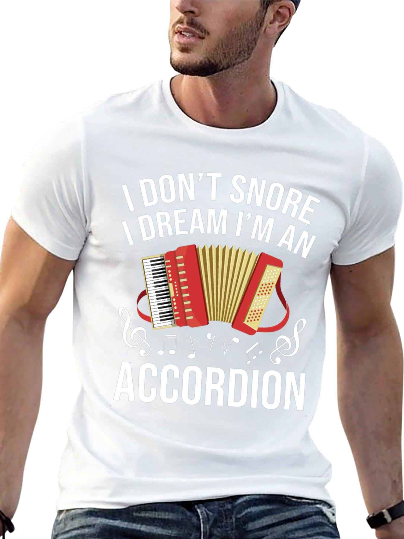 Black Funny Accordion Dream T-Shirt view 13