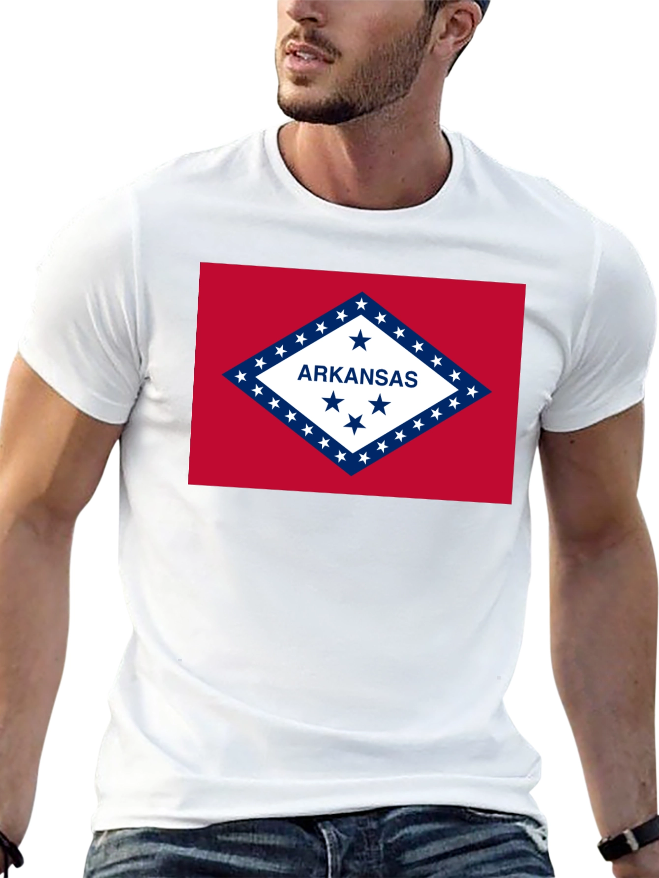 Black Arkansas Flag T-Shirt, State Pride Tee view 13