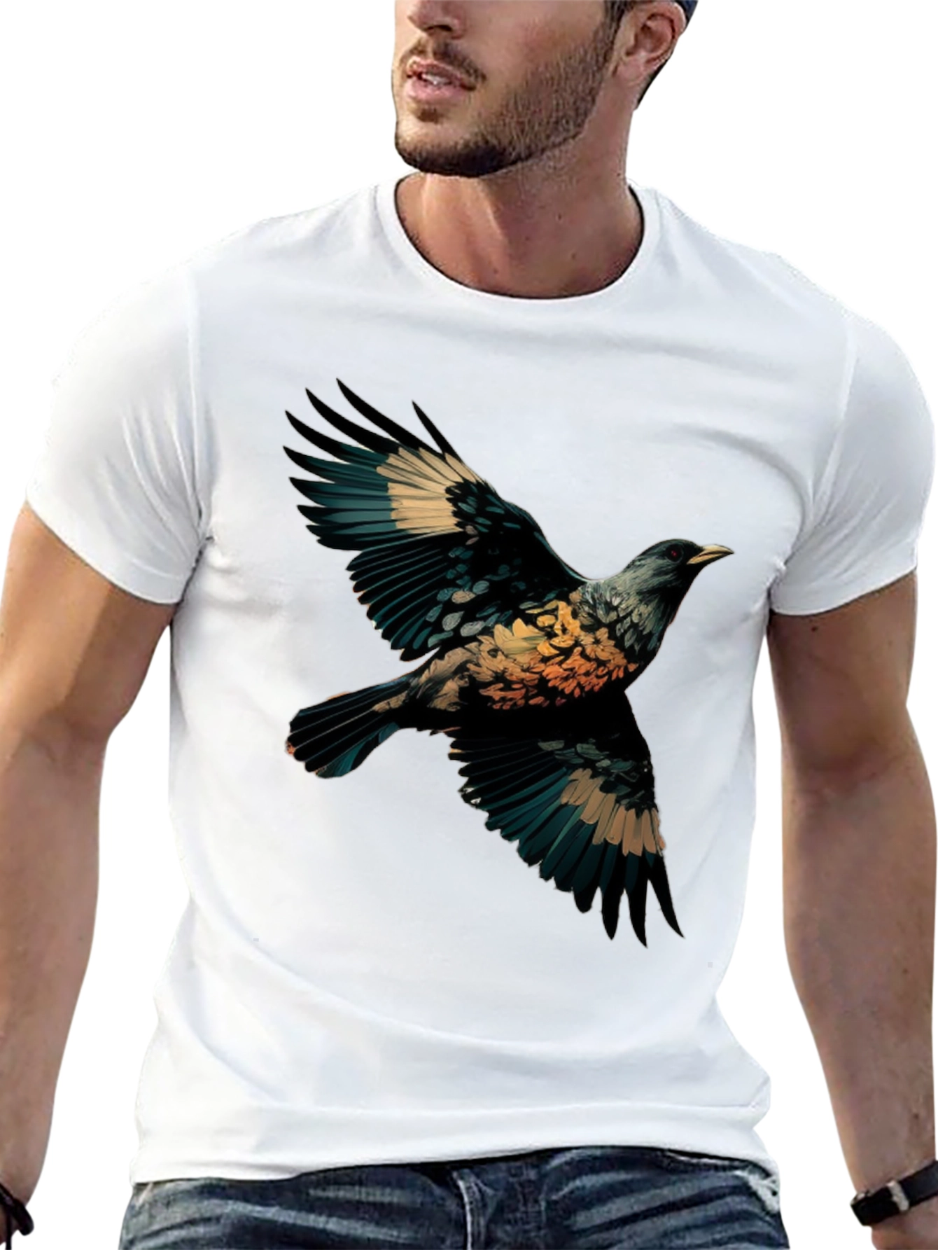 Black Bird Graphic Black T-Shirt view 13