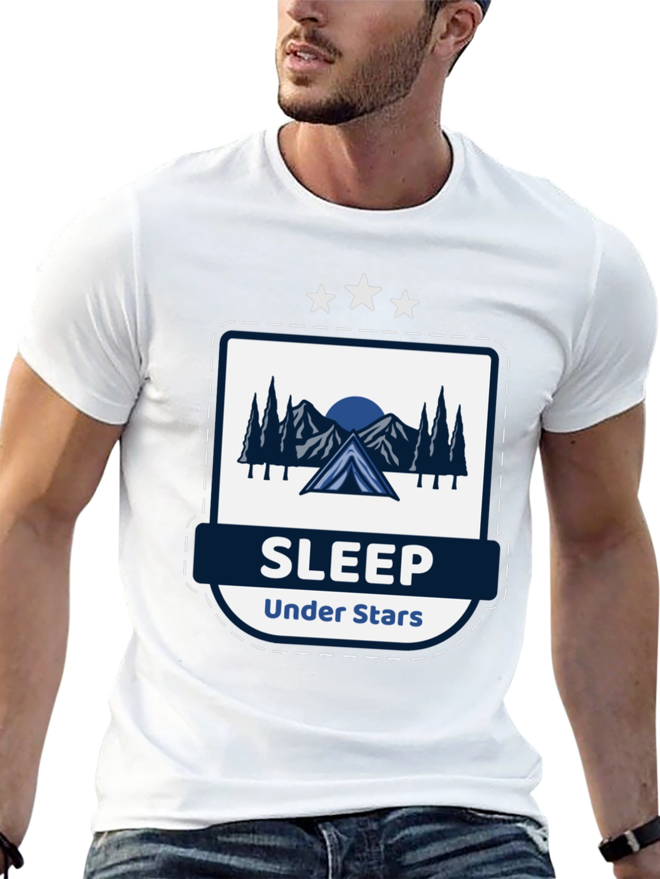 Black Sleep Under Stars Graphic T-Shirt view 13