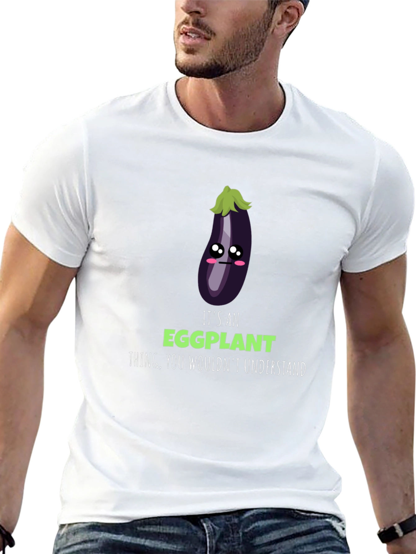 Black It's an Eggplant Thing - Funny Graphic T-Shirt view 13