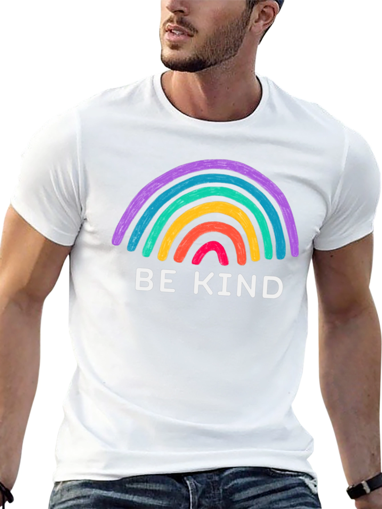 Black Be Kind Rainbow Graphic Tee - Black T-Shirt view 13