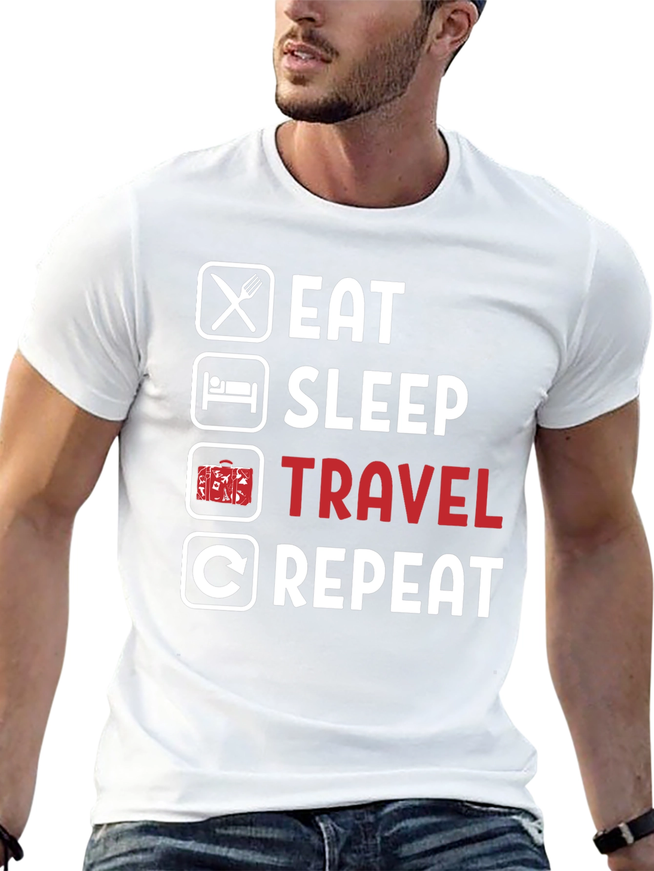 Eat Sleep Travel Repeat T-Shirt - Adventure Awaits! - 13