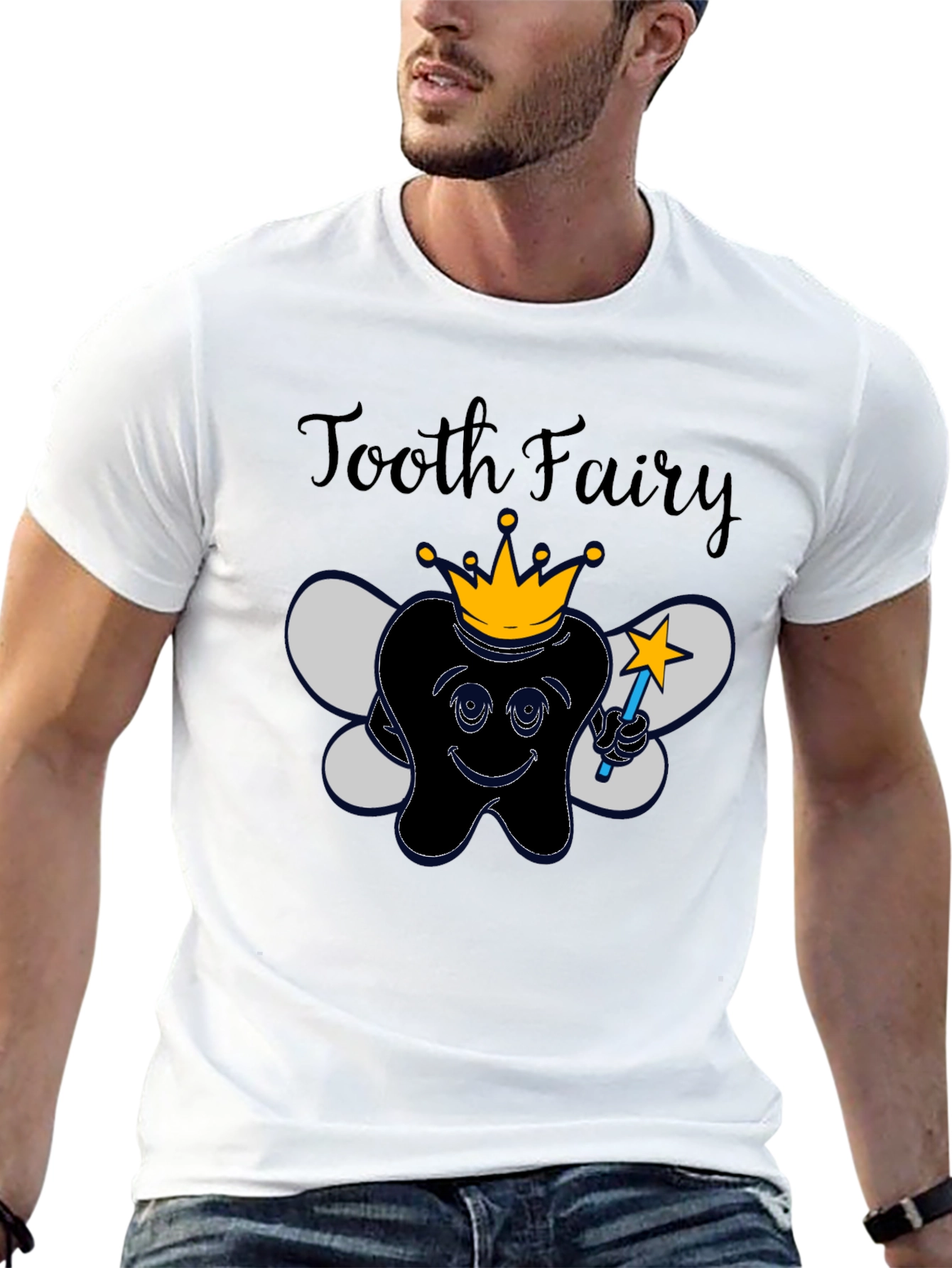 Black Tooth Fairy Graphic Tee - Black Novelty T-Shirt view 13