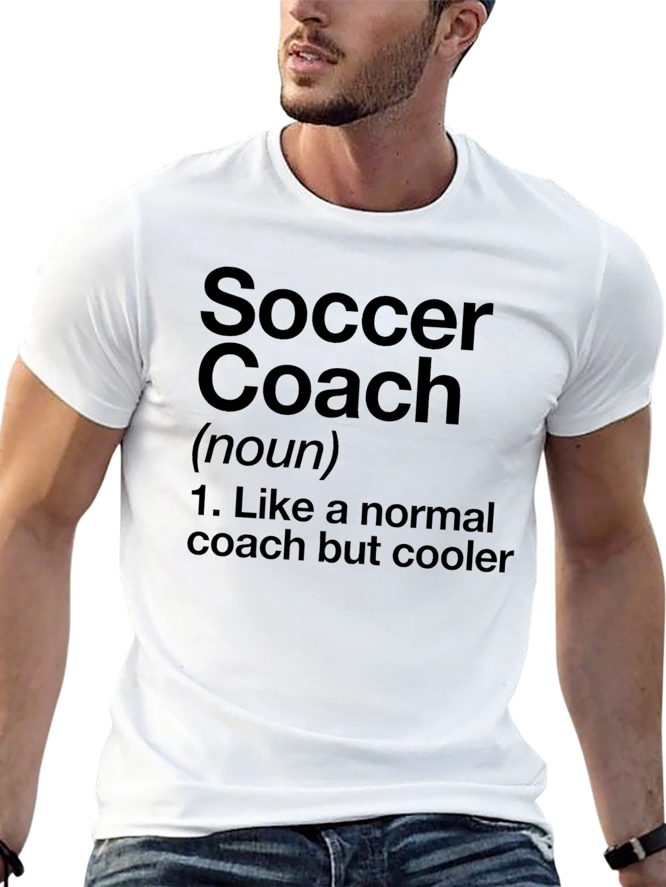Black Soccer Coach Definition T-Shirt - Cool Coach Tee view 13