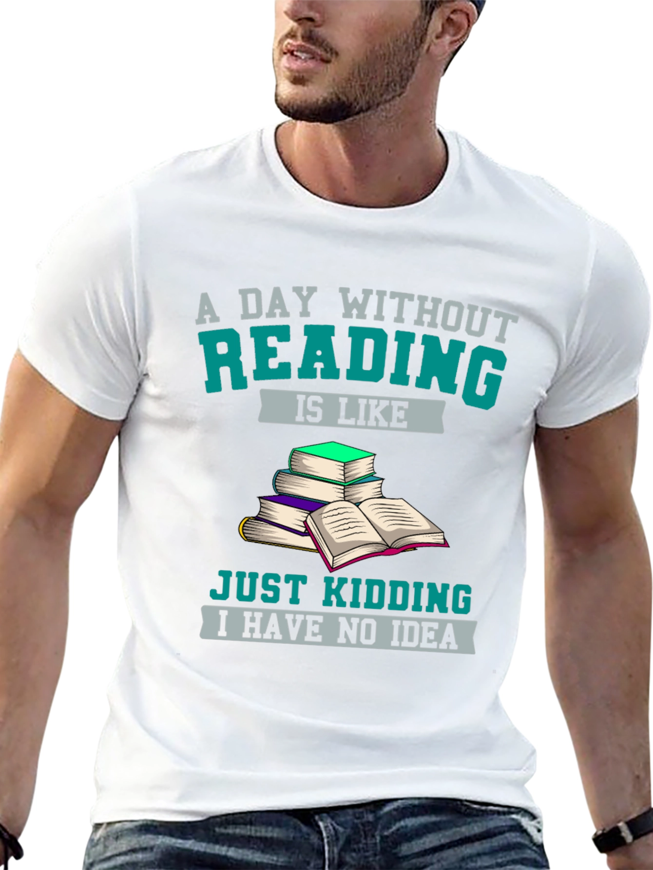 Black Funny Reading Lover T-Shirt - A Day Without Reading view 13