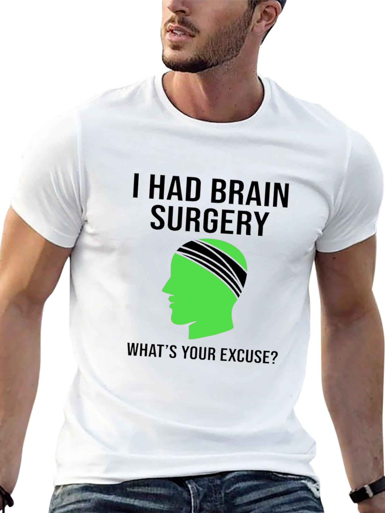 Black Brain Surgery Tee - What's Your Excuse? Novelty Graphic view 13