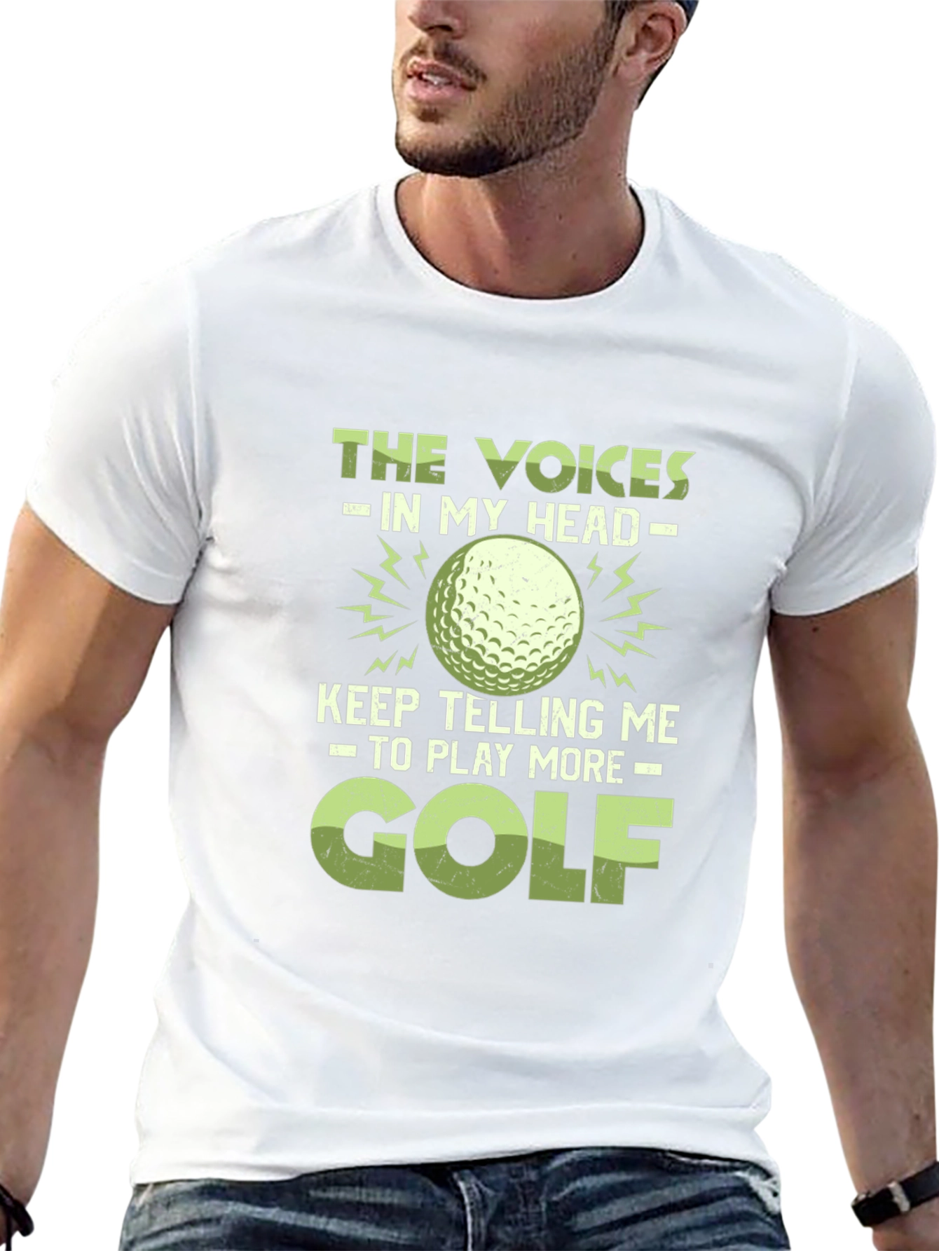 Black Voices in My Head Golf T-Shirt view 13