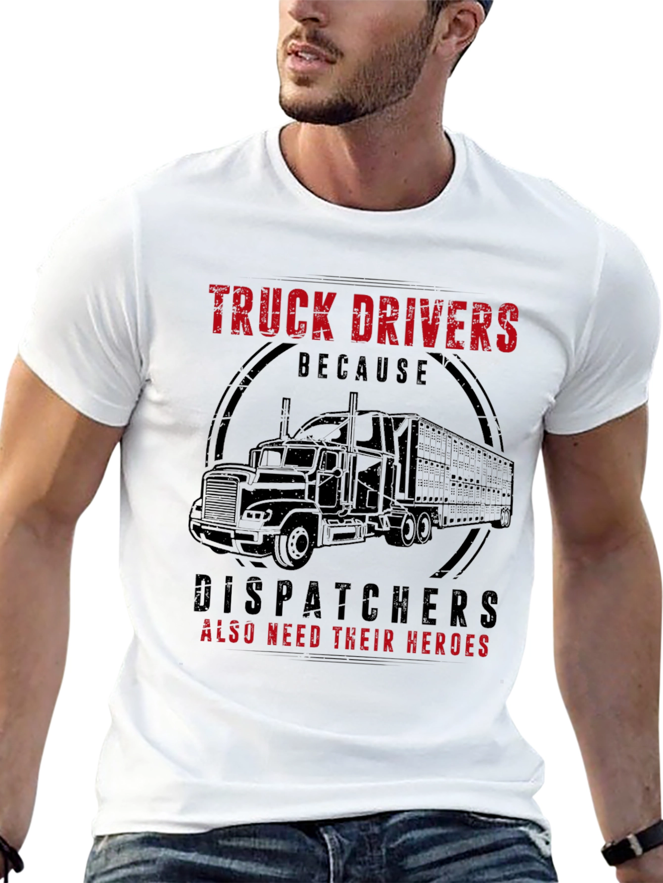 Black Truck Driver Hero Graphic Tee - Black view 13