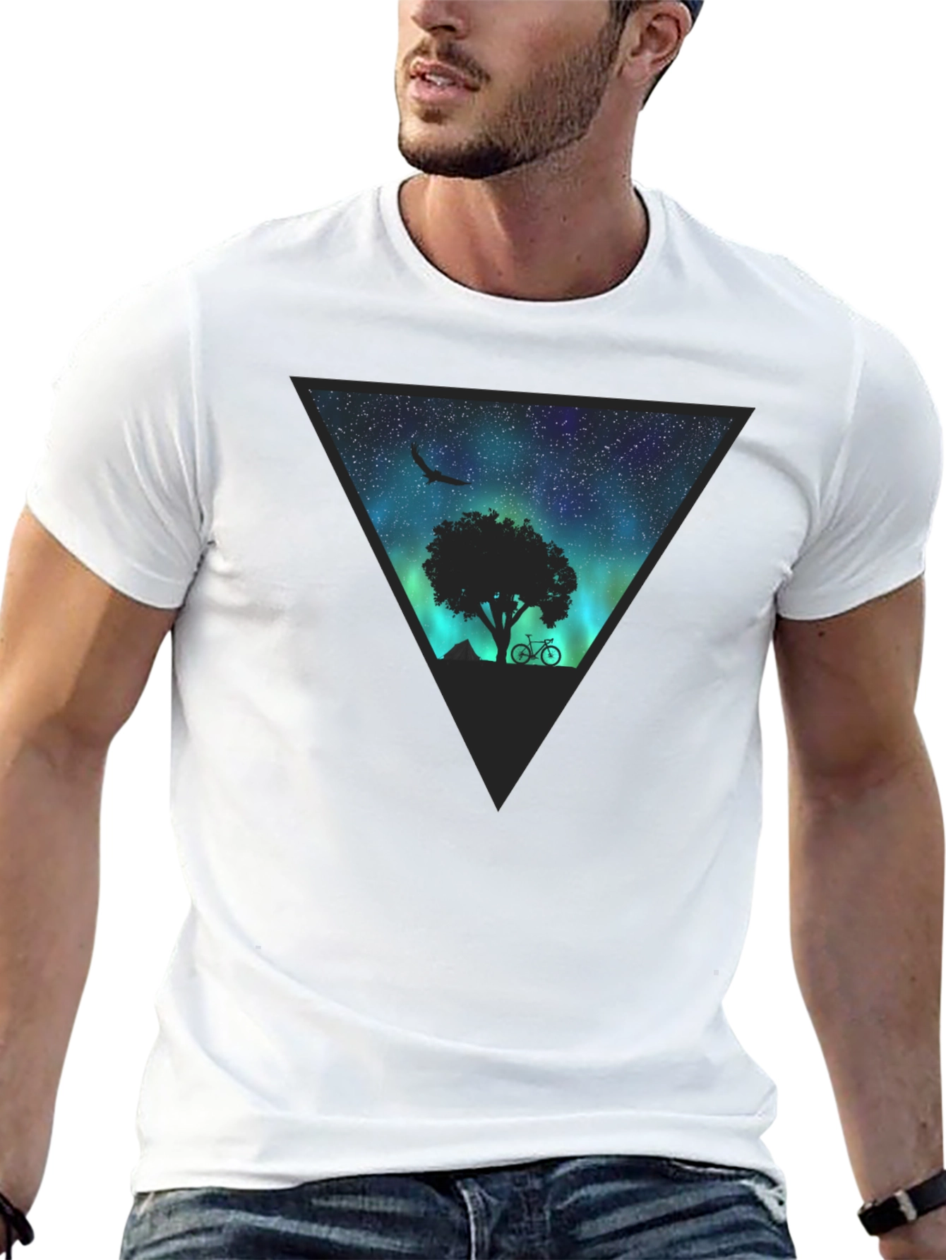 Black Aurora Tree Graphic Tee - Black view 13