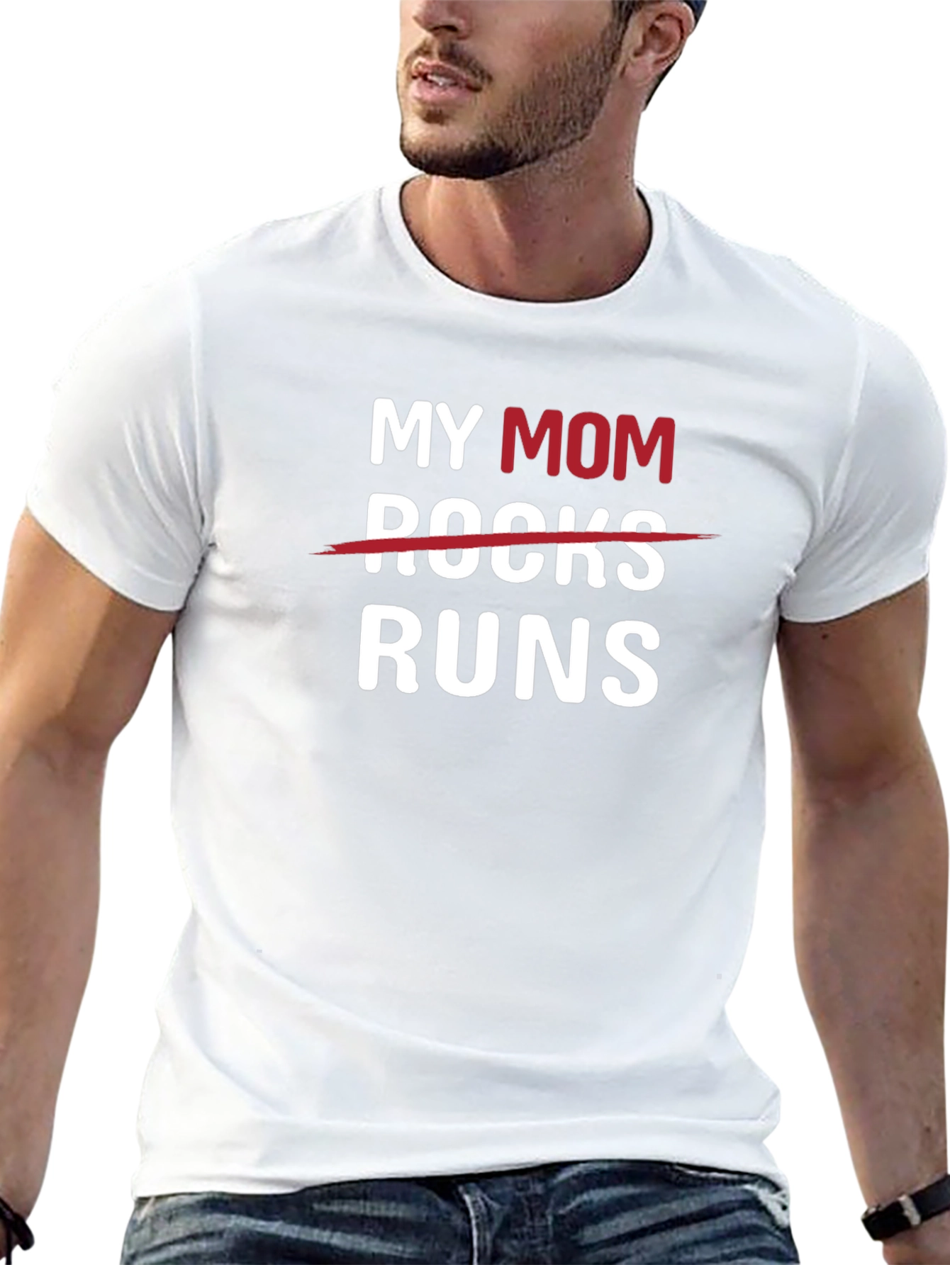Black My Mom Runs T-Shirt - Funny Mother's Day Gift view 13