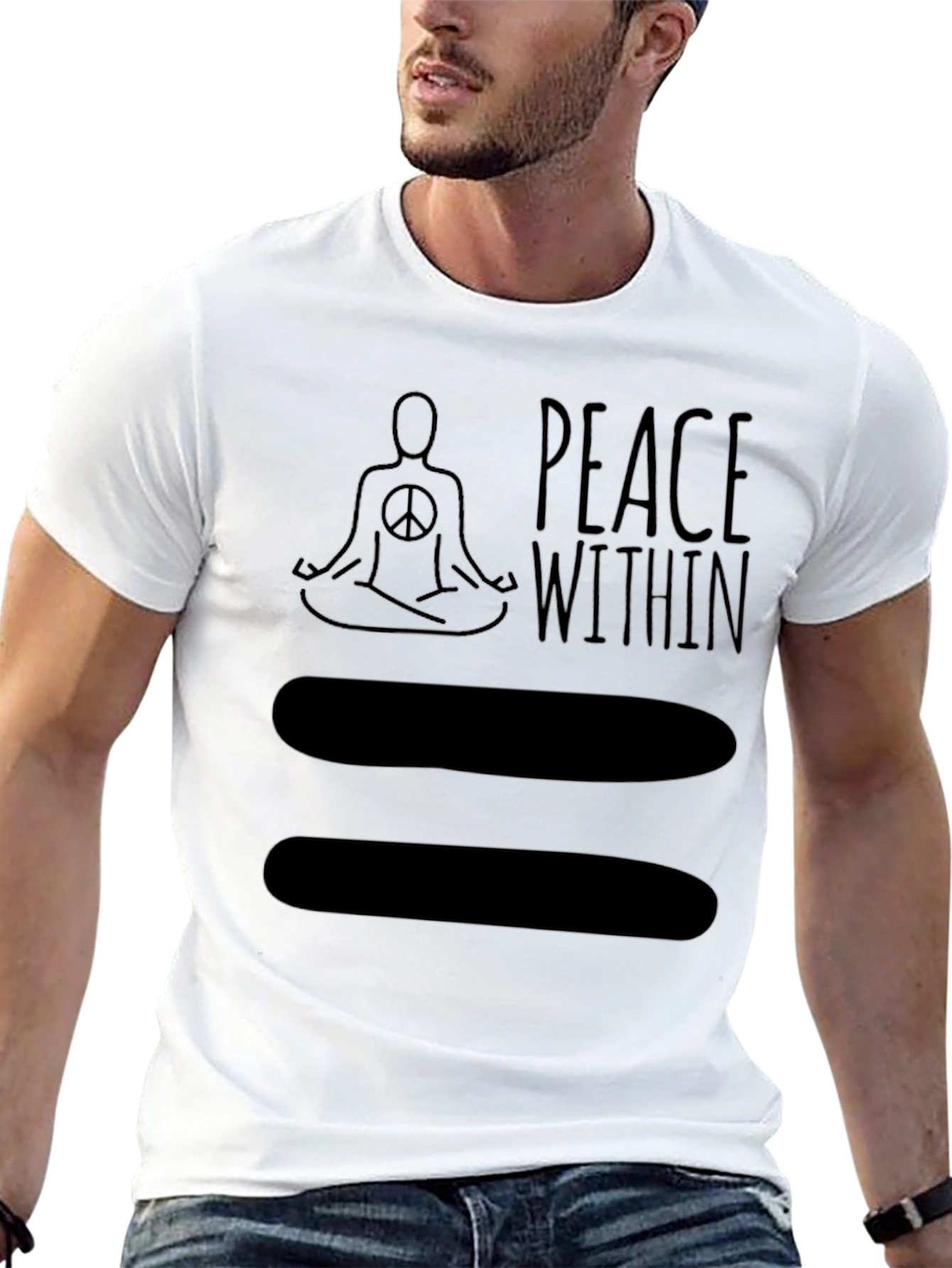 Black Peace Within Yoga Graphic T-Shirt - Unisex view 13