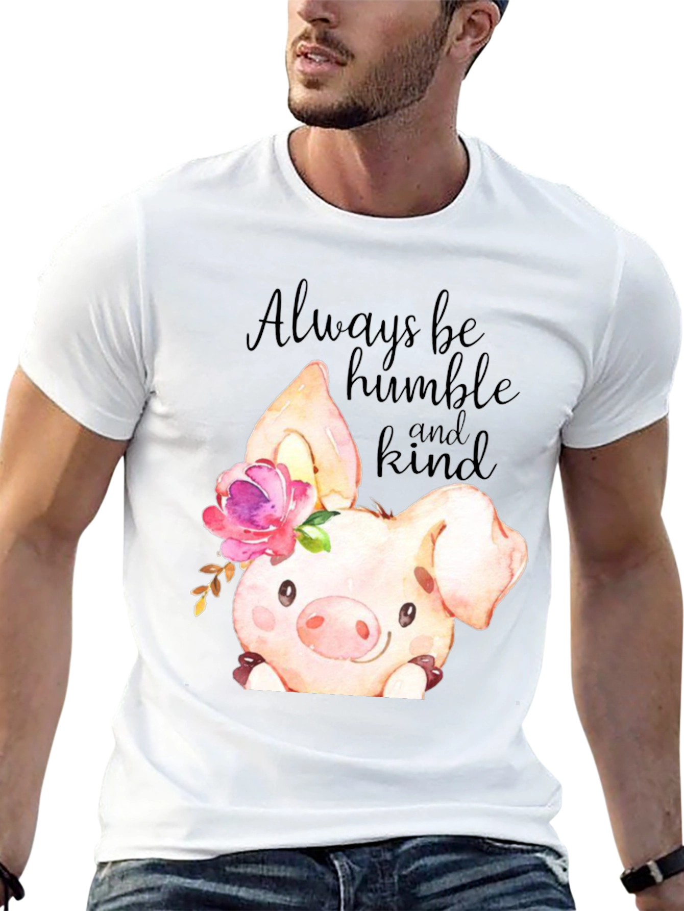 Black Humble & Kind Piglet Graphic Tee view 13