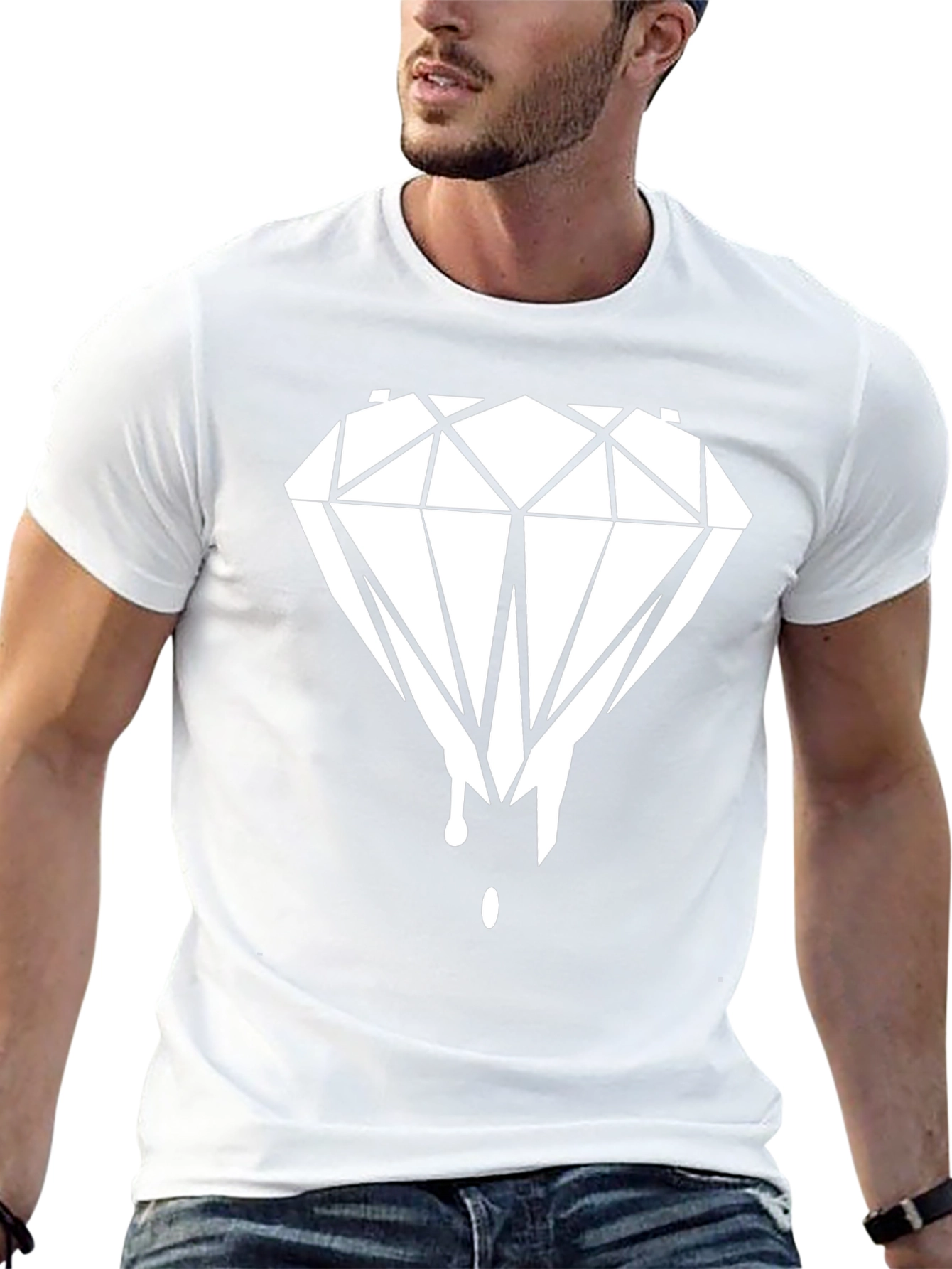 Diamond Drip Graphic Tee - Black Cotton Blend - 13