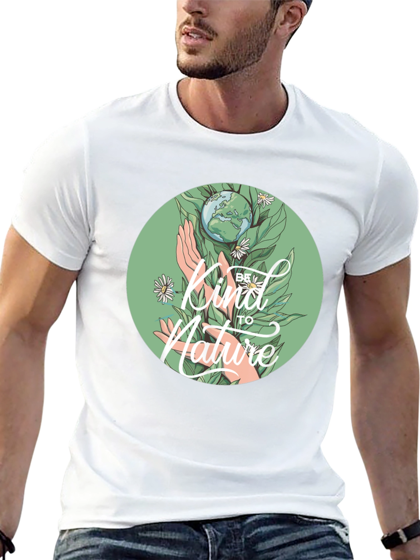 Black Kind To Nature Graphic Tee - Eco-Friendly Design view 13