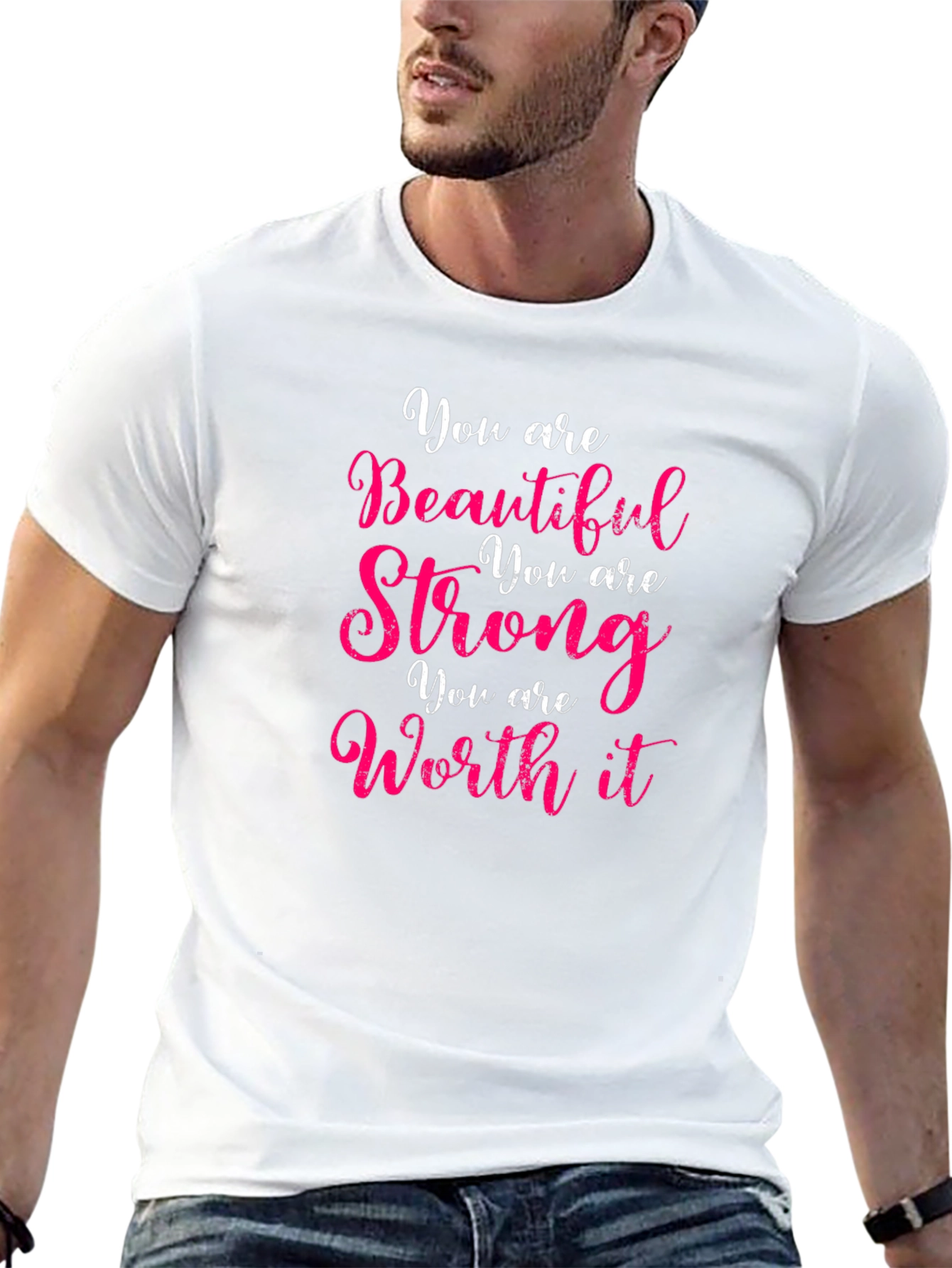 Black You Are Beautiful Strong Worth It T-Shirt view 13