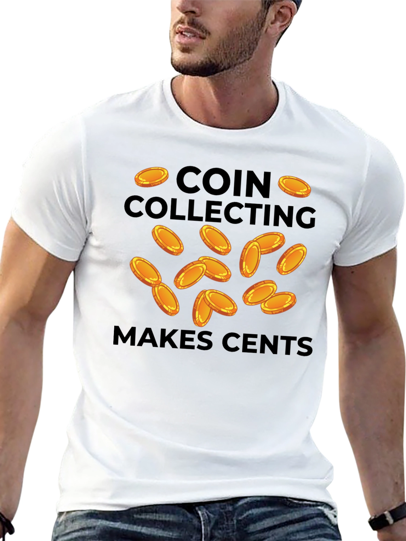 Black Coin Collecting Makes Cents Black T-Shirt view 13