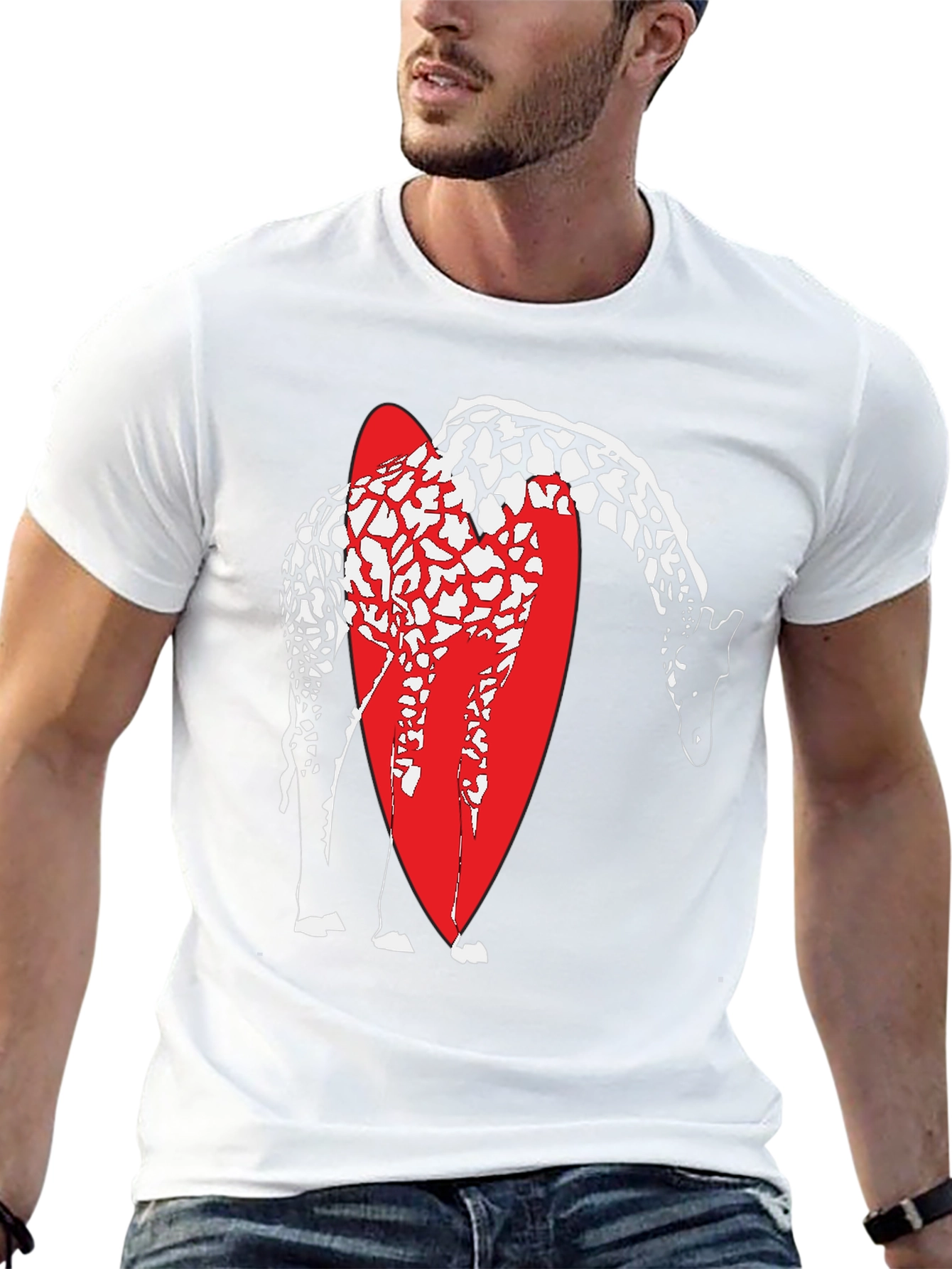 Black Giraffe Graphic Tee - Stylish Men's Black T-Shirt view 13