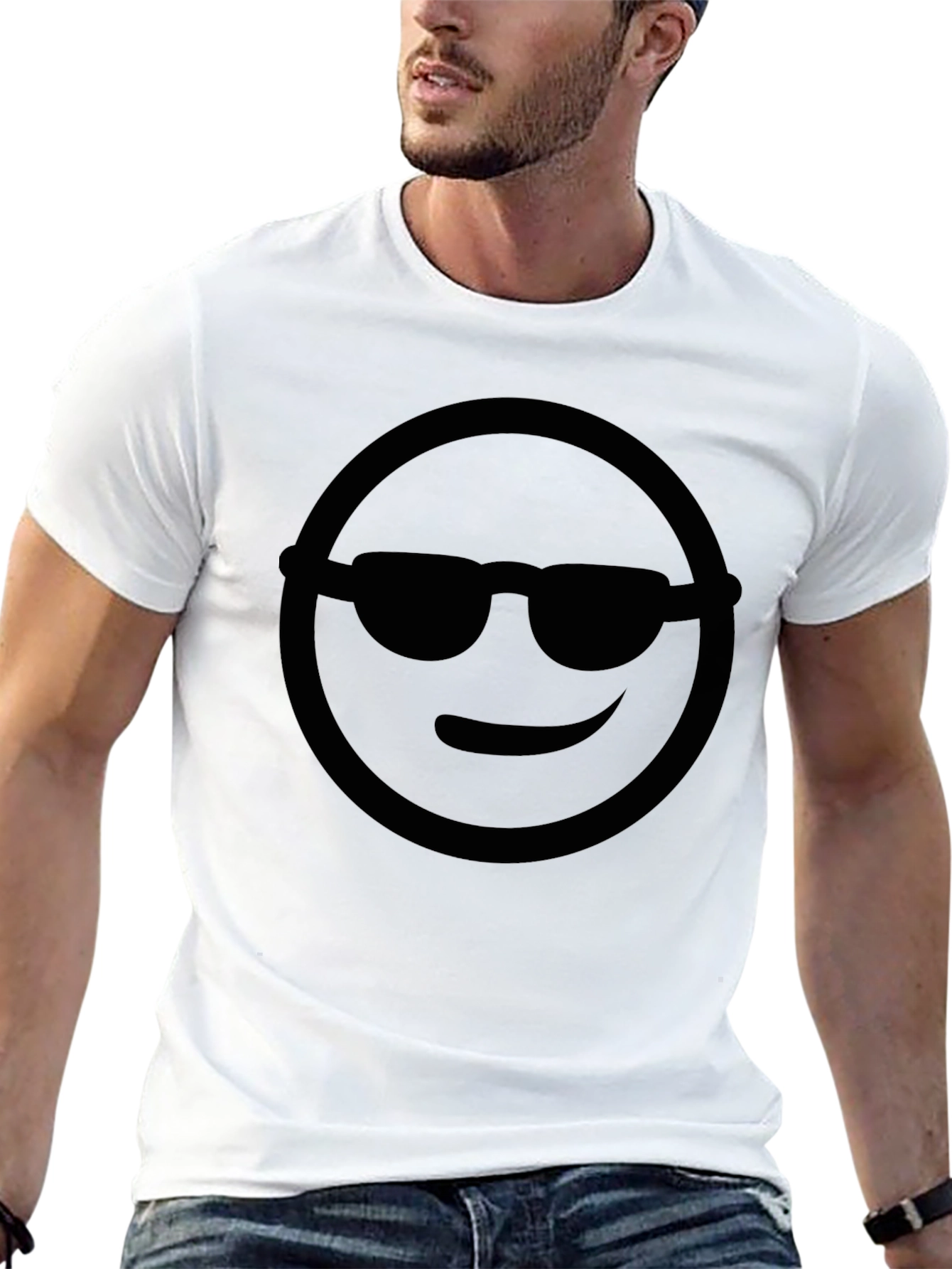 Black Cool Smiley Face T-Shirt view 13
