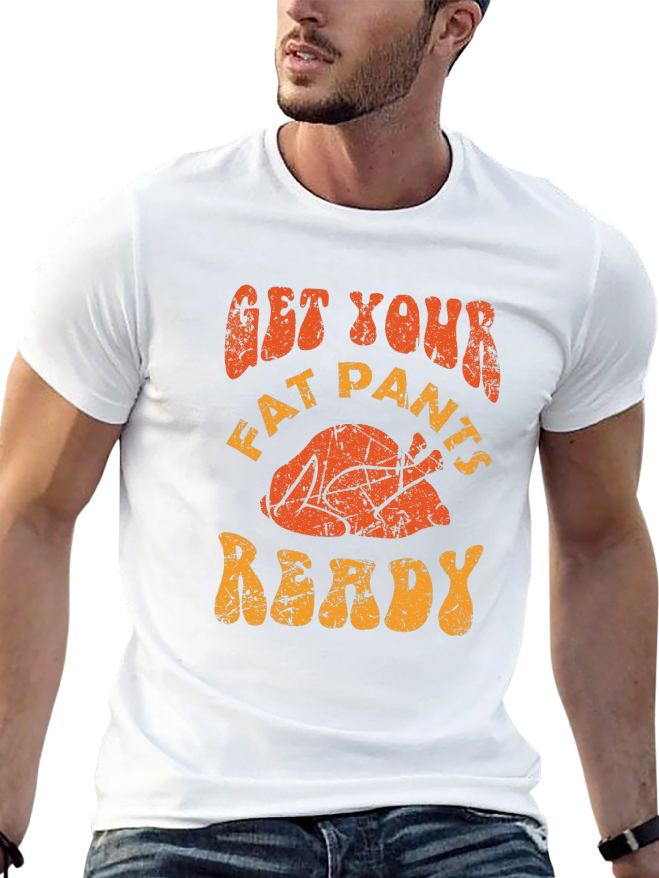 Black Get Your Fat Pants Ready Turkey T-Shirt view 13