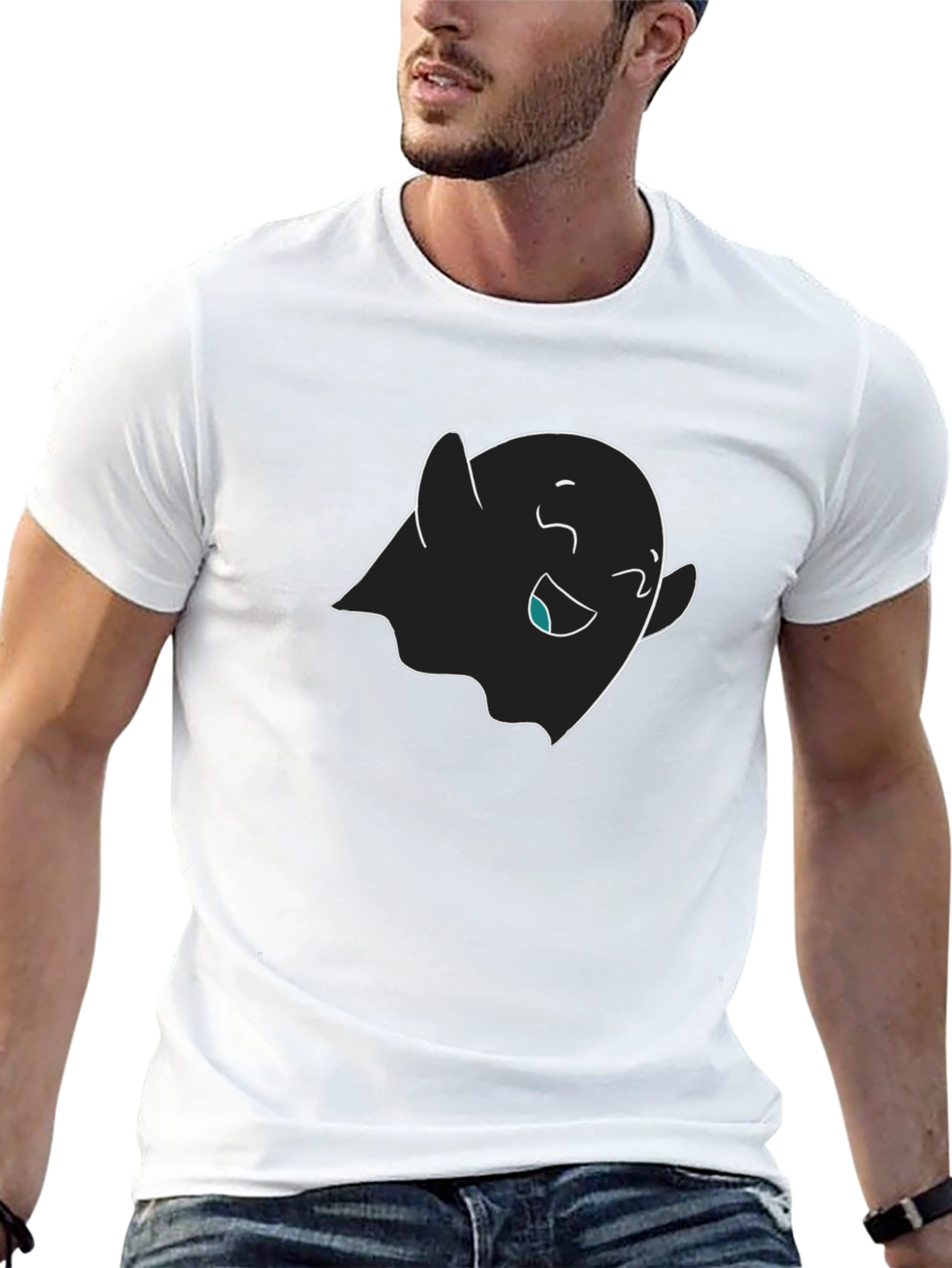 Black Cute Ghost Graphic Black T-Shirt view 13