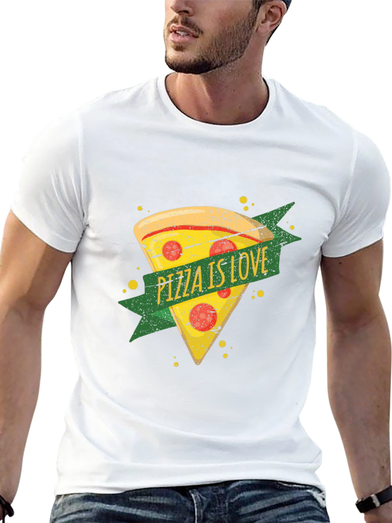 Black Pizza is Love Graphic T-Shirt - Black view 13