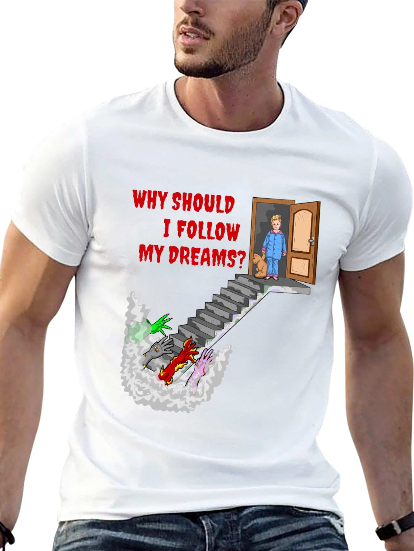 Black Why Should I Follow My Dreams? T-Shirt view 13